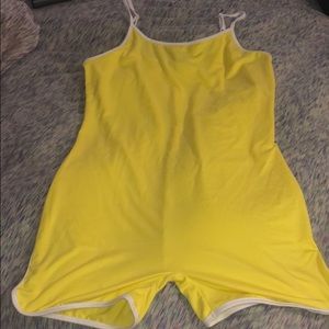 Yellow fashion nova athletic style romper size xl